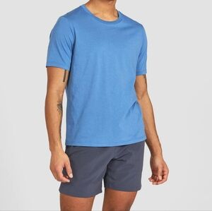 Janji Men's Runterra Bio Running Active Tee Shirt Marine Blue Size Small